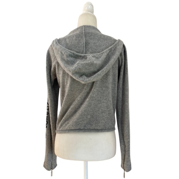 4 Loving People Mongolian Cashmere Hoodie Intarsia Sleeve with spellout - Picture 4 of 15